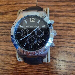 Michael Kors Classic Chronograph Men's Quartz Watch Black Face Black Dial MK8215